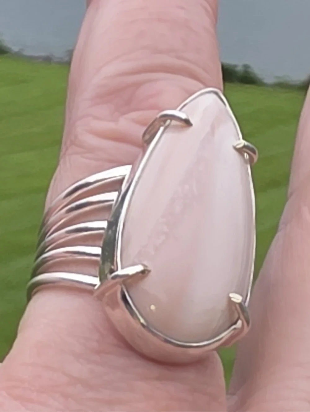 Pink Opal Gemstone Ring In 925 Sterling Silver (7)